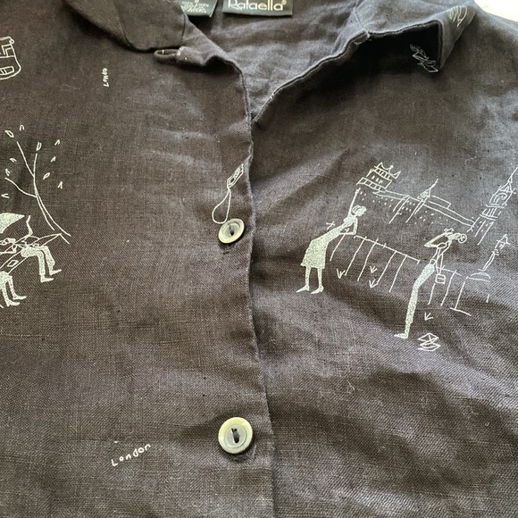 Vintage Rafaella 100% Linen Sleeveless Top Button Up Top - Picture 13 of 15